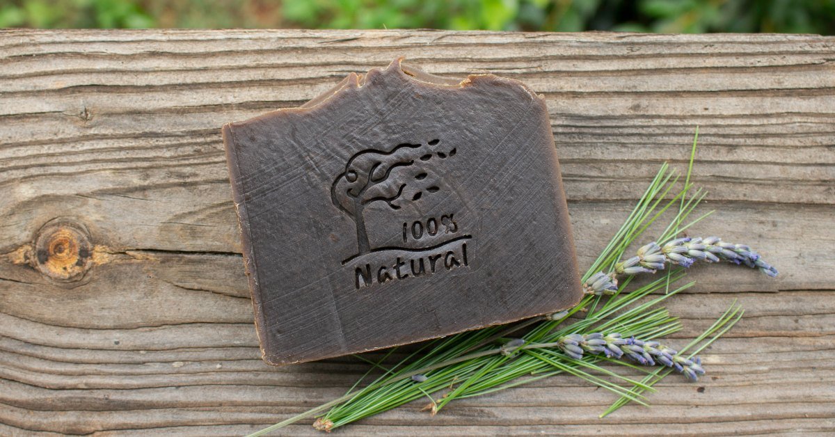 bar of pine tar soap on wood