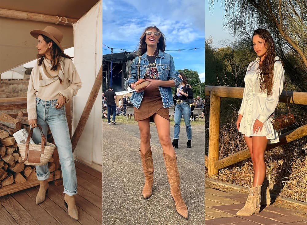 botas de mujer estilo vaquero trendy