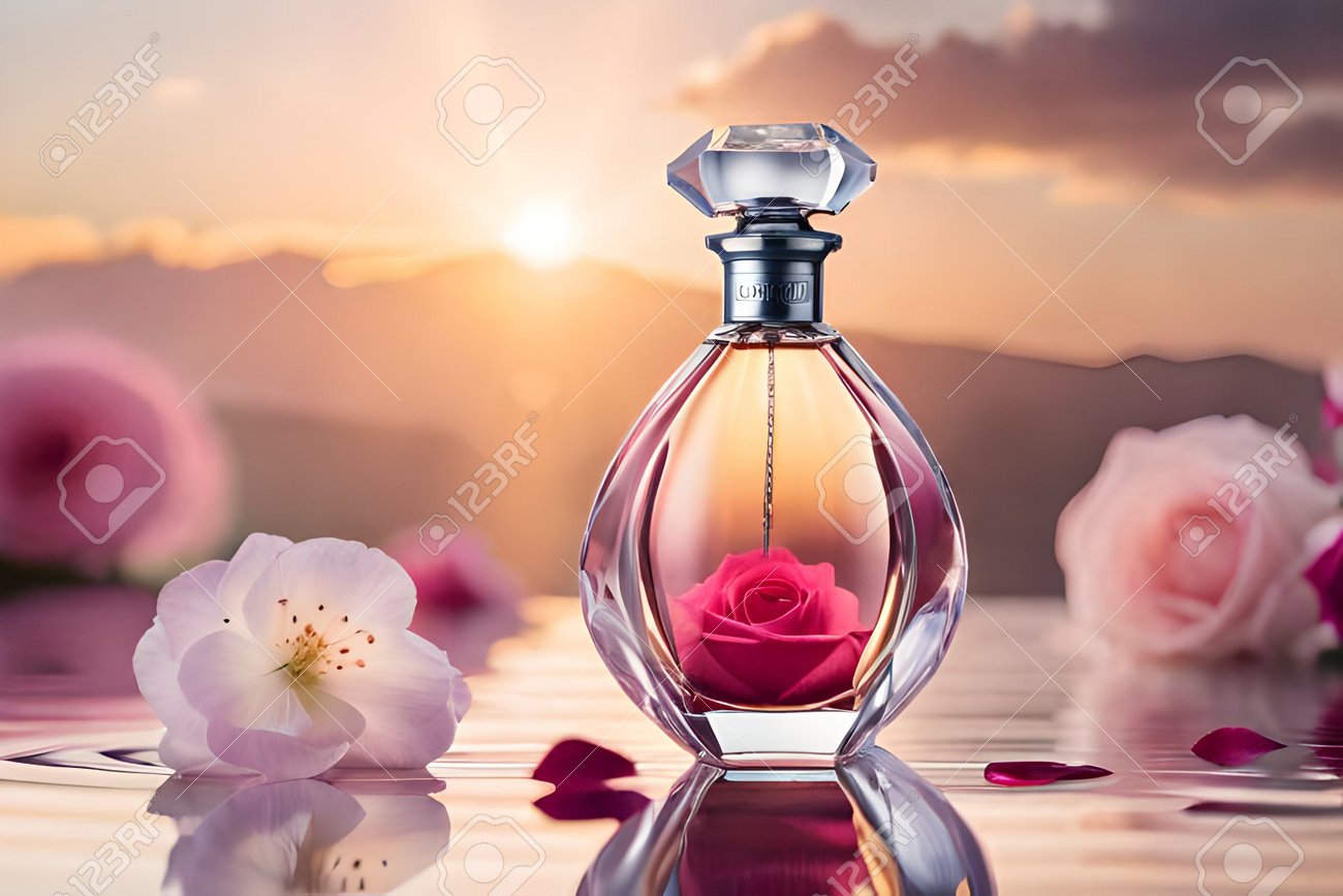 botella de perfume de lujo elegante