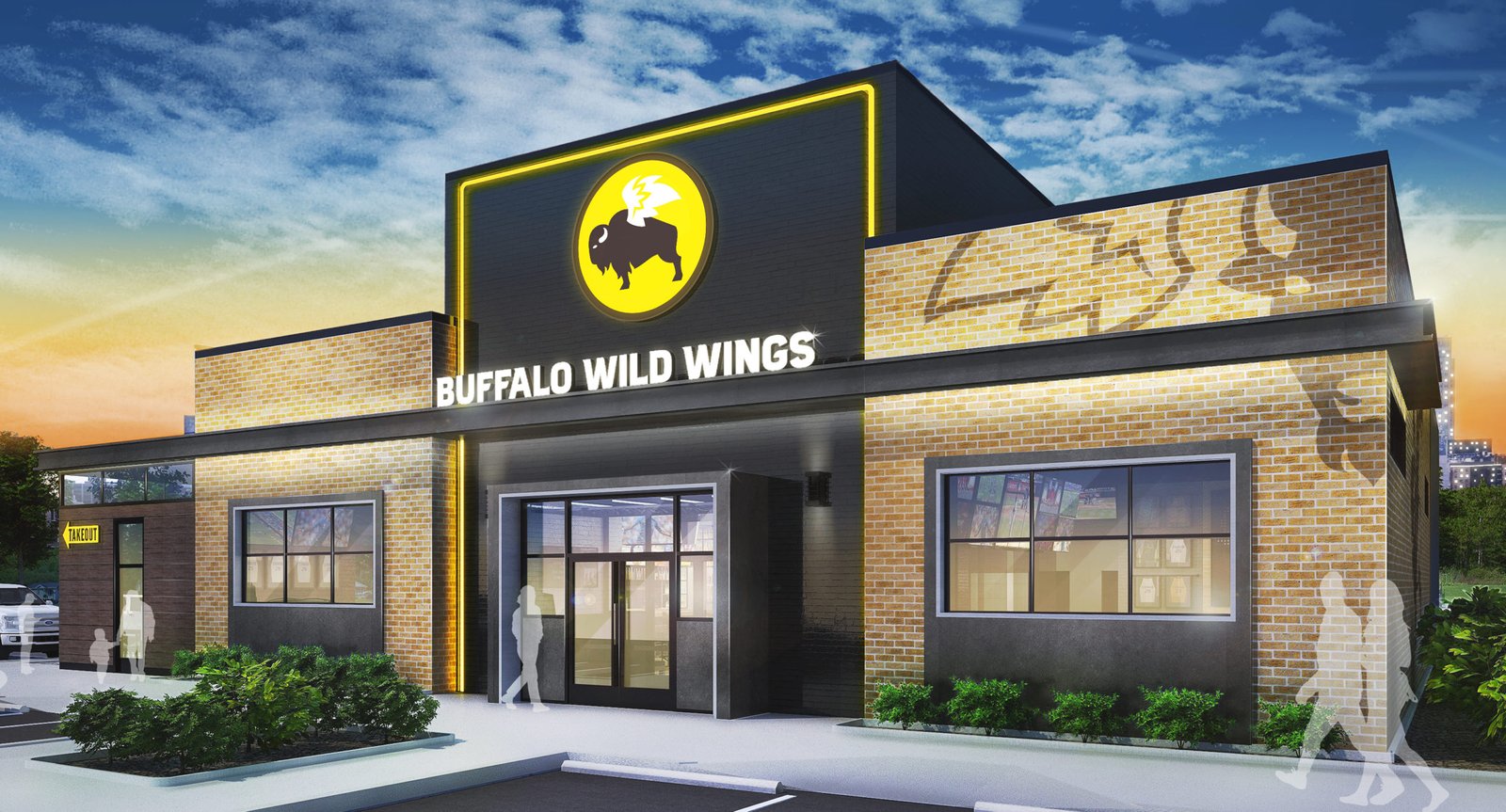 buffalo wild wings logo and restaurant
