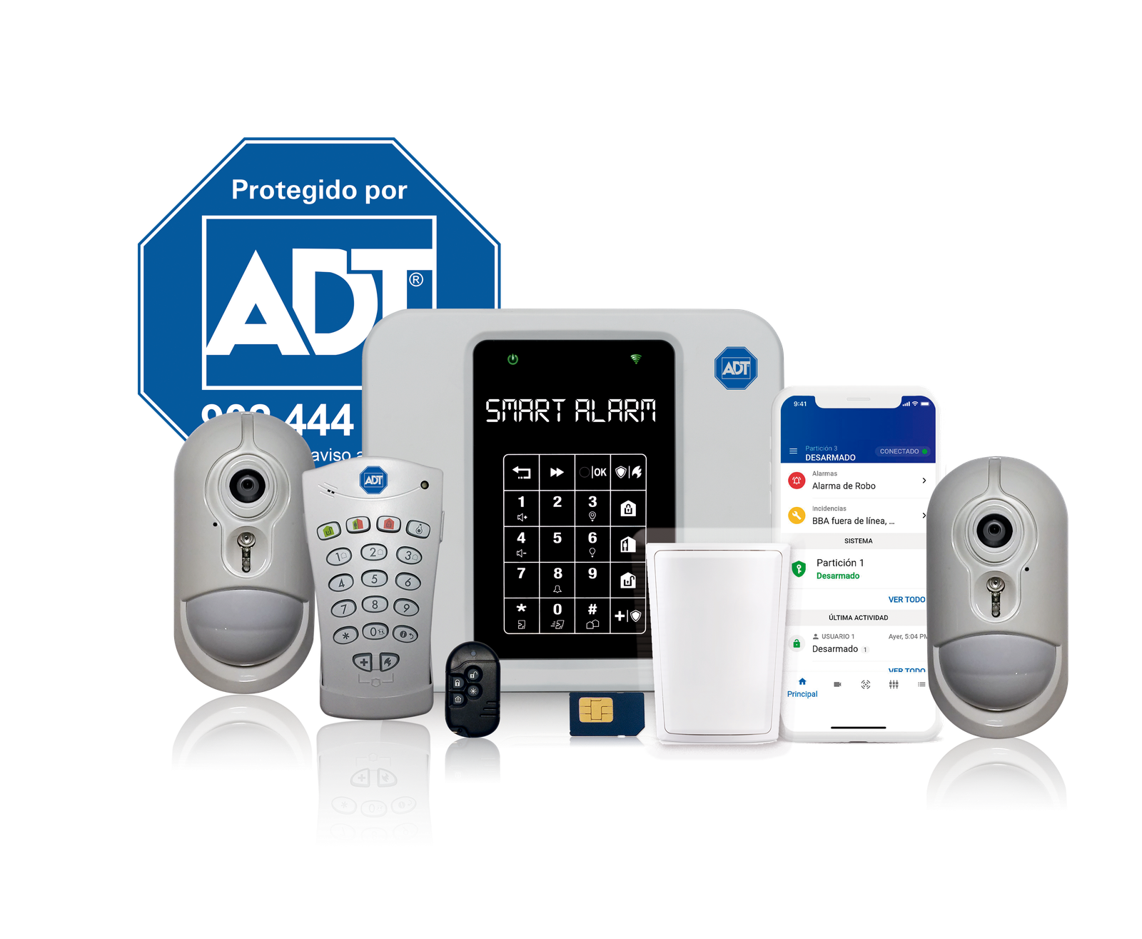 casa segura con sistema de seguridad adt