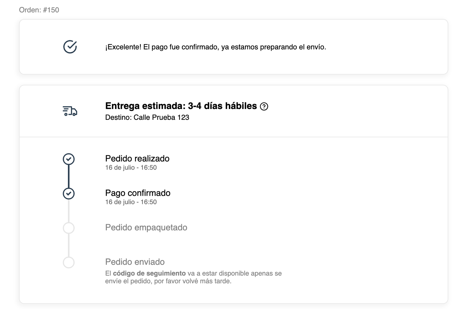cliente rastreando estado de compra en linea