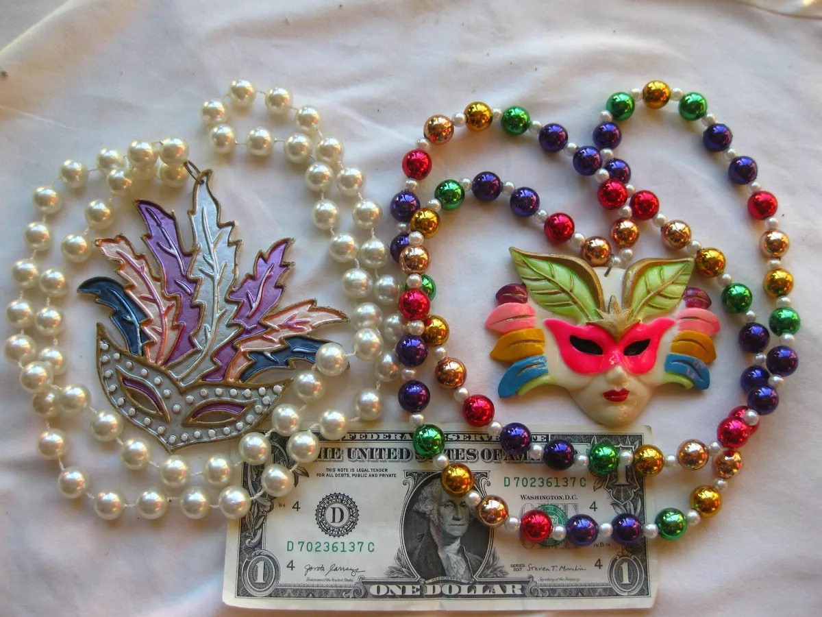 colorful masks and beads at store
