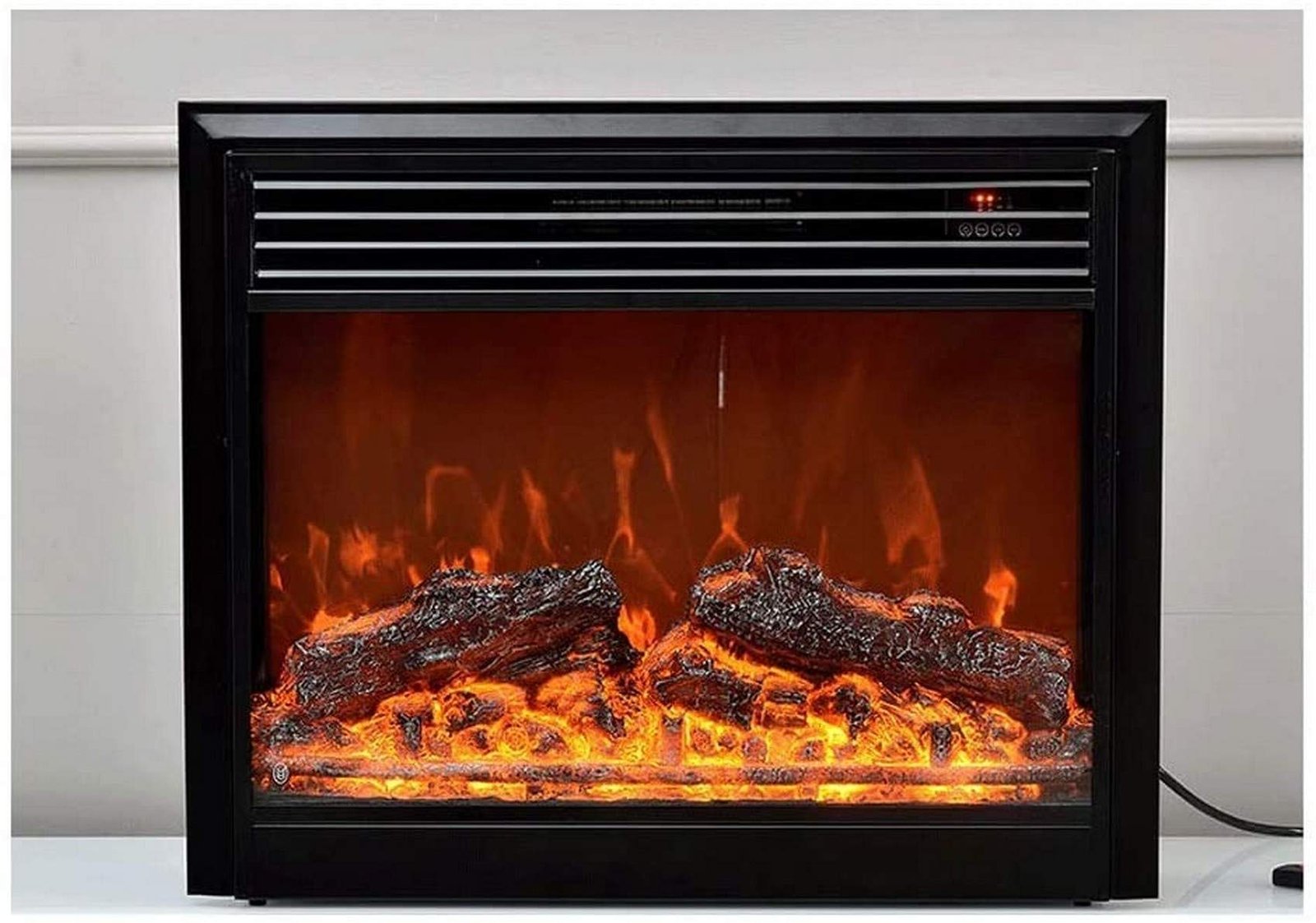 elegante chimenea electrica montada en pared