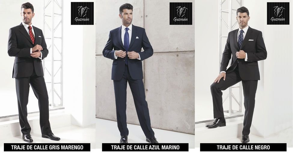 elegante traje negro para alquilar