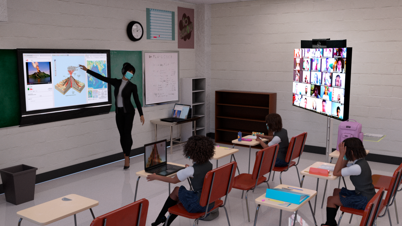 estudiantes participando en clases virtuales interactivas