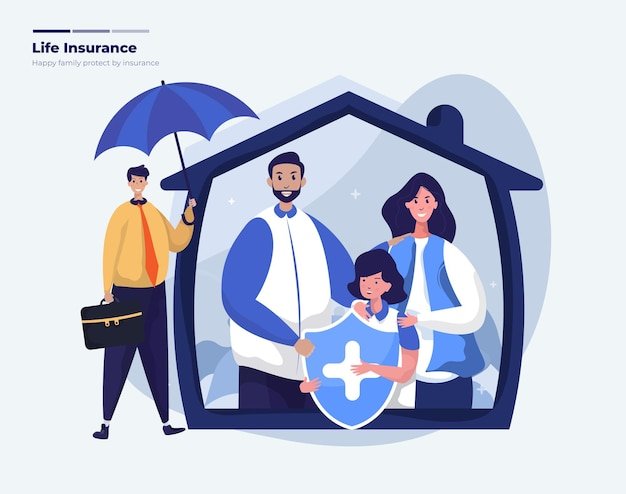 familia feliz protegida por un seguro 1