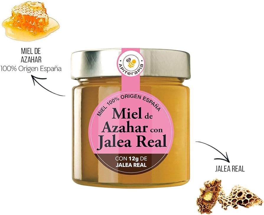 frasco de miel real con jalea real