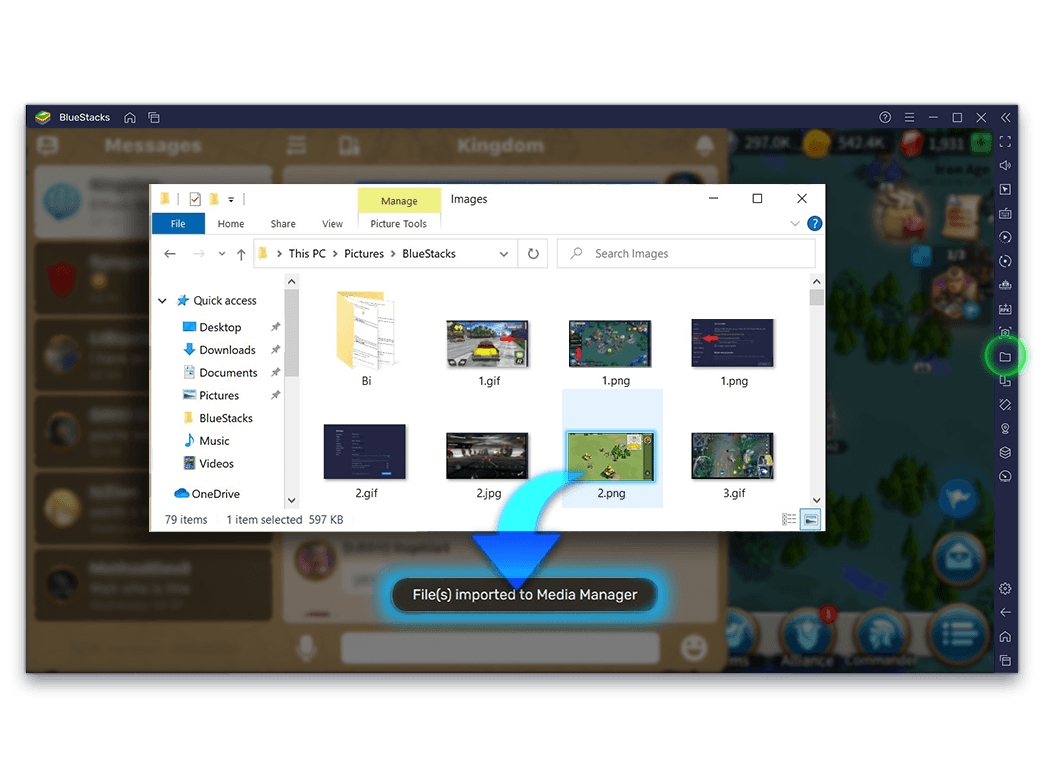 imagen de una computadora con bluestacks abierto