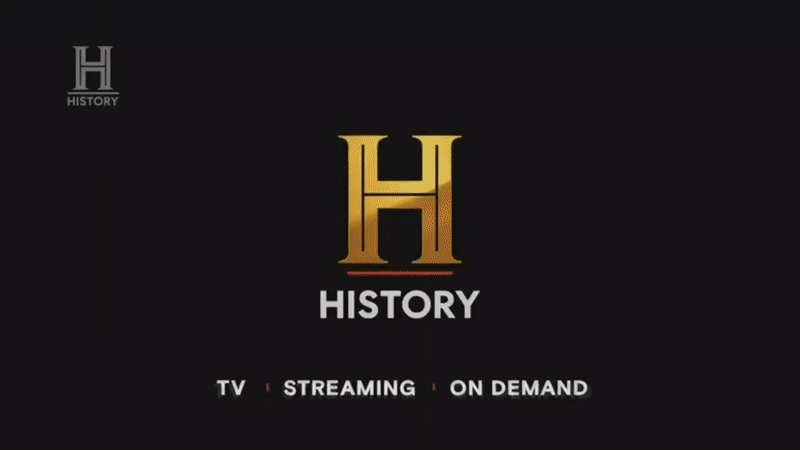logo de history channel en pantalla de television