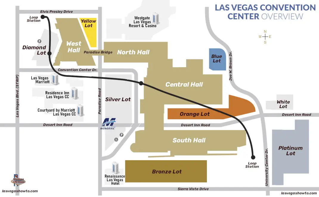 mapa del estacionamiento del las vegas convention center