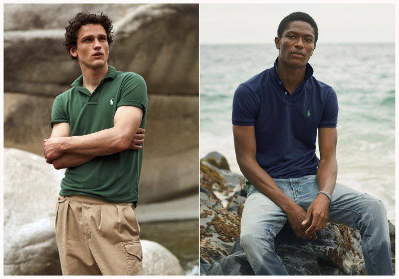 modelo luciendo un polo de ralph lauren