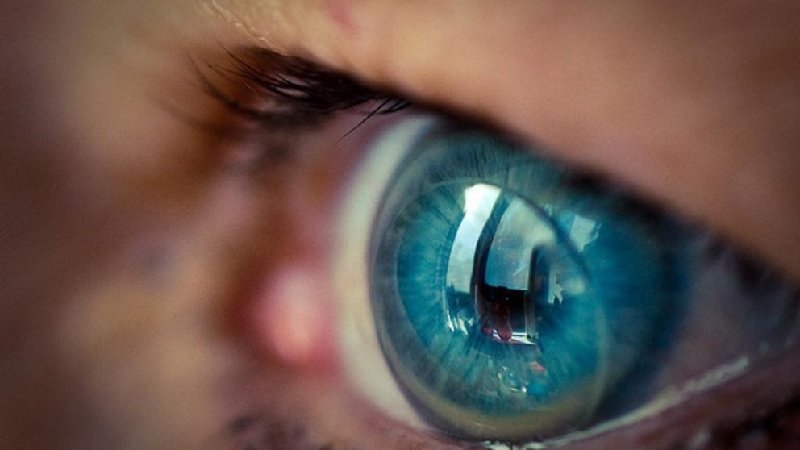 ojo humano con lentes de contacto
