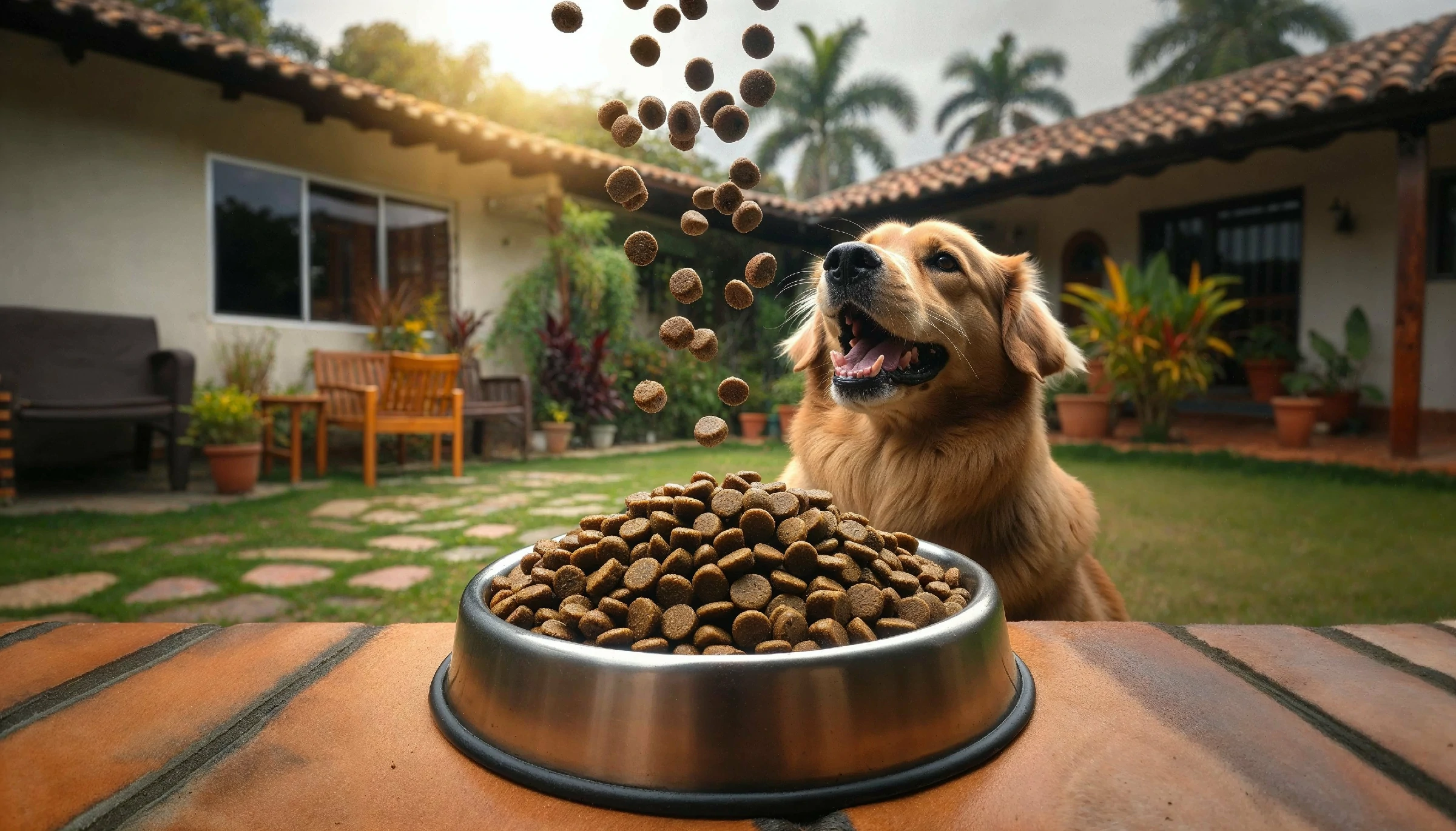 perros disfrutando de comida saludable premium