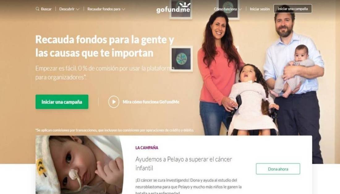 persona creando una pagina de gofundme