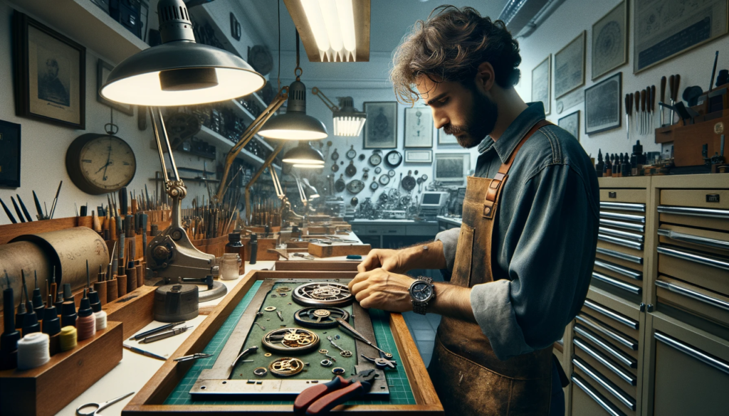 relojero reparando un reloj meticulosamente 1