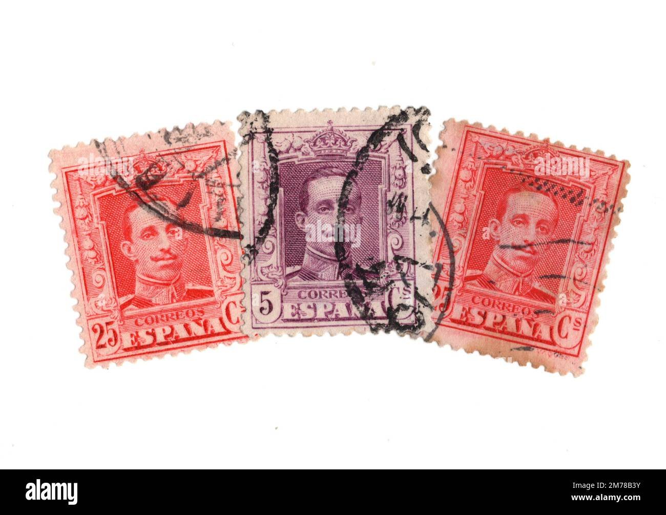 sello postal en primer plano sobre fondo blanco