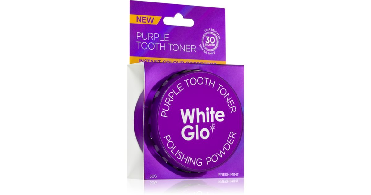 sonrisa brillante con white glo purple tooth toner