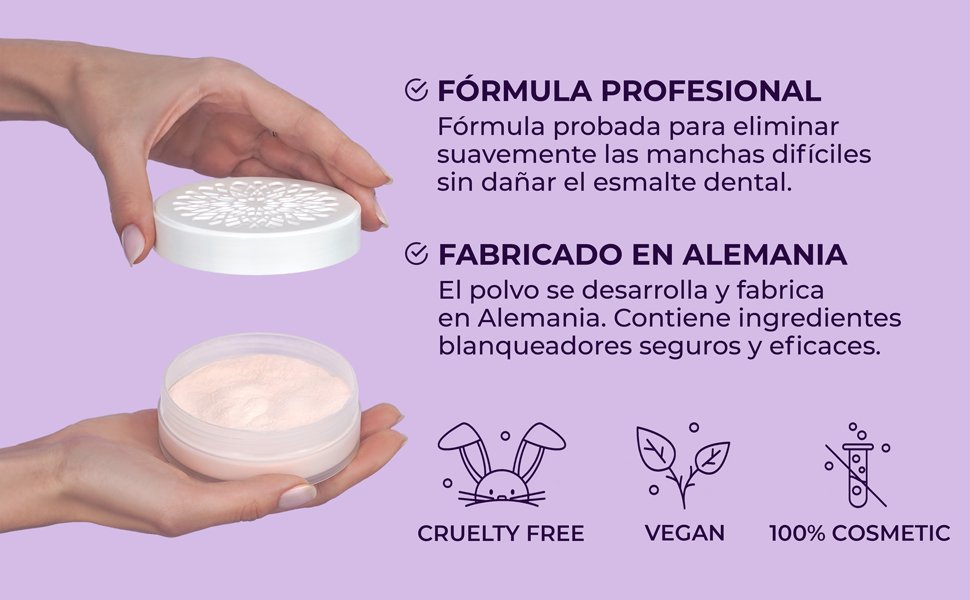 sonrisa brillante gracias al polvo blanqueador natural