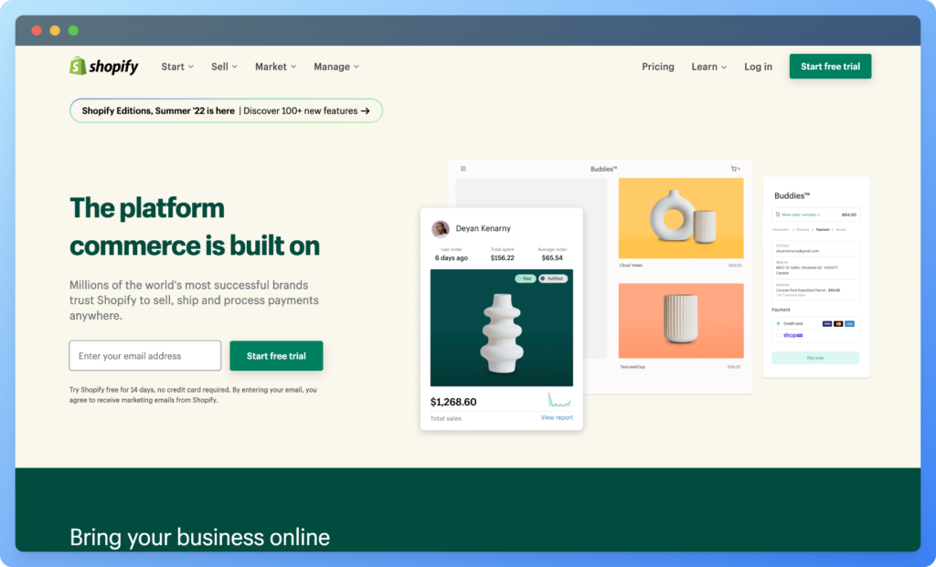 tienda shopify preconstruida en funcionamiento realista