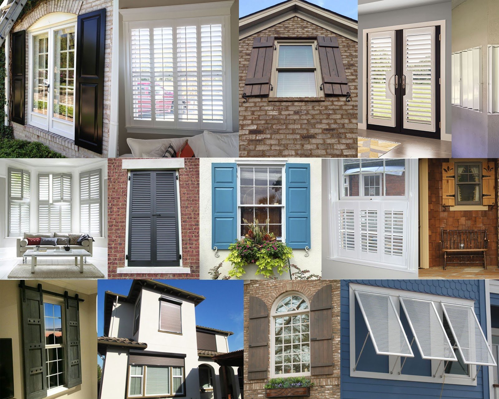 vinyl house shutters in different styles