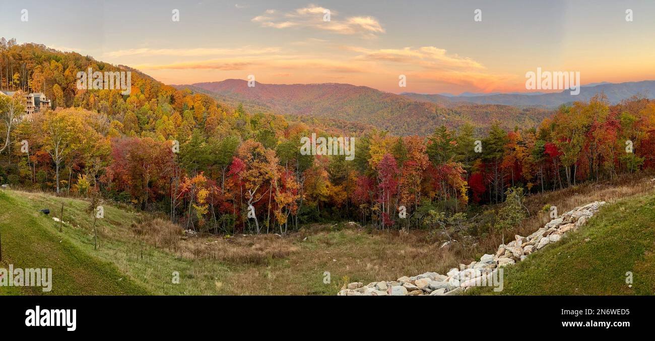 vista panoramica de blue ridge mountains en otono