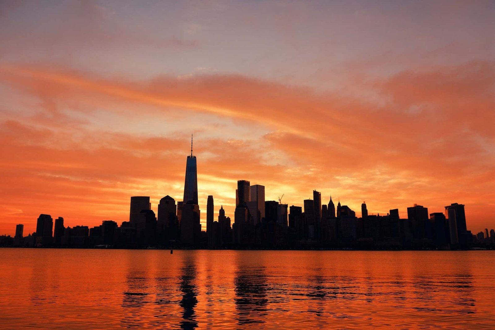 vistas panoramicas de nueva york en atardecer